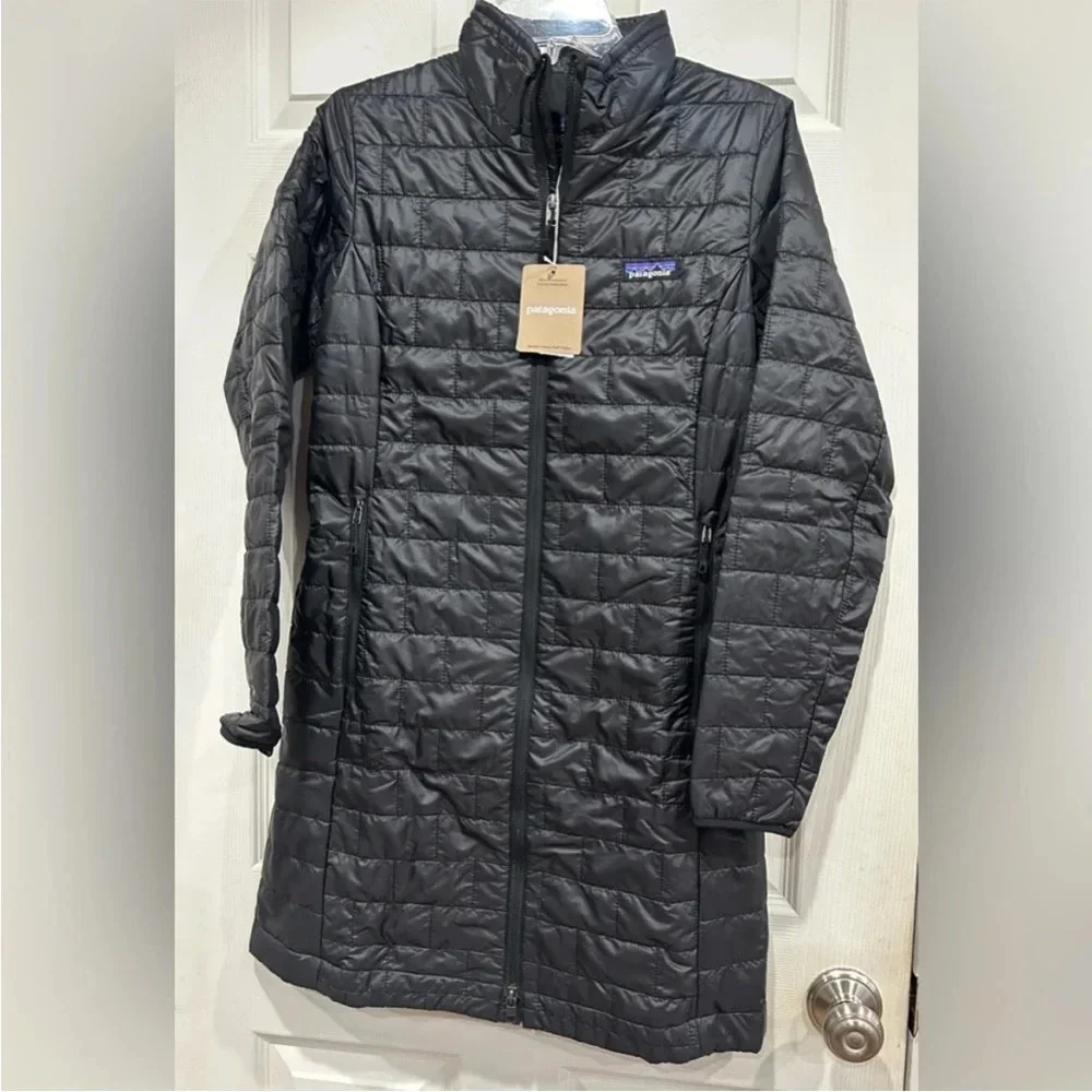 Patagonia Women's XS Nano Puff Insulated Parka Long Puffer Jacket Black NWT
